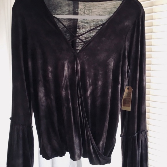American Eagle Outfitters Tops - NWT AE Deep Purple Tye Dye Blouse